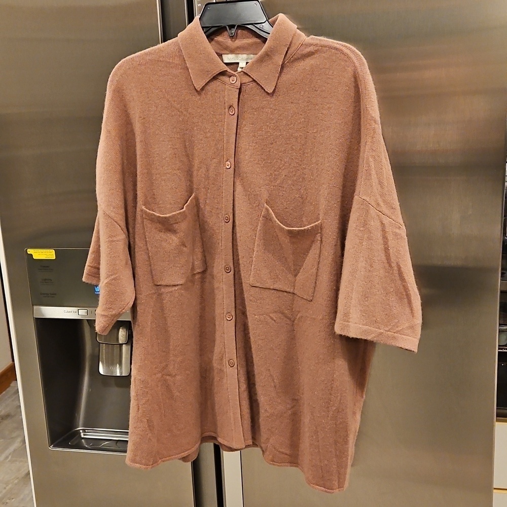 💕NAKEDCASHMERE💕 Rue Button-Up Top ~ Rosewood Mauve Dusty Pink Large